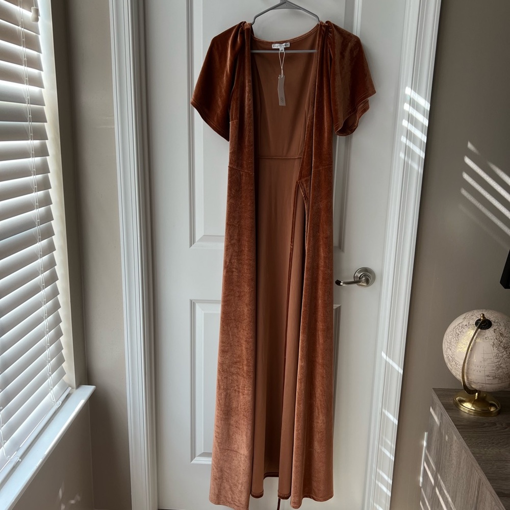FOR SALE AGAIN - XS Baltic Born Velvet Wrap Dress in color Spice NWT